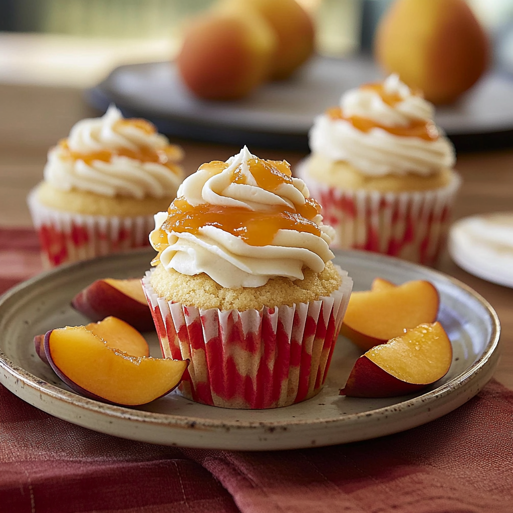 Recipe preparation for Brown Butter Peach Chai Cupcakes