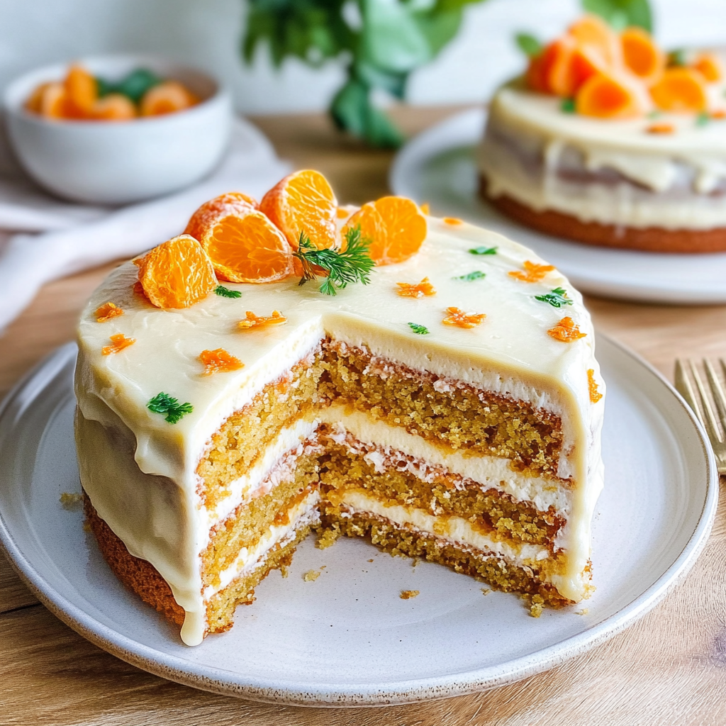 Recipe preparation for Carrot Ginger Orange Layer Cake