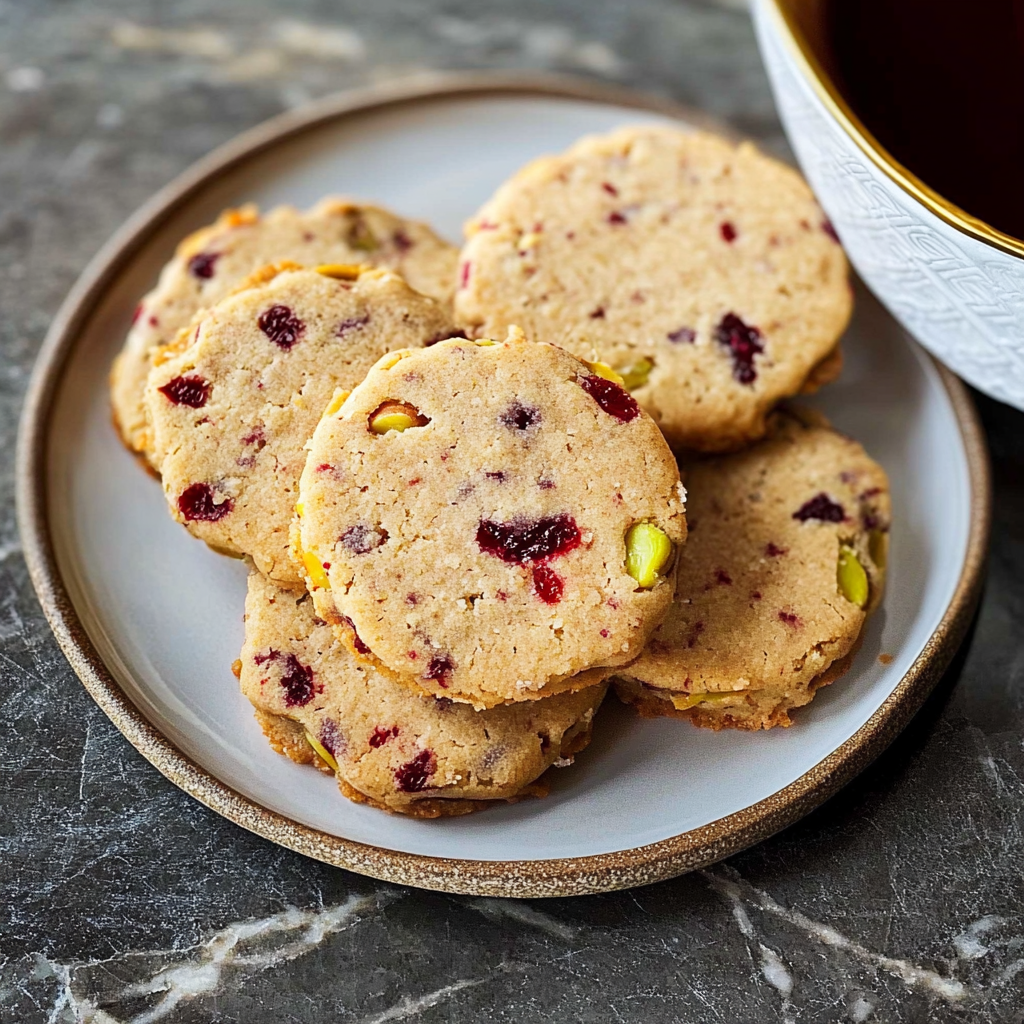 Recipe preparation for Pistachio Cranberry Icebox Cookies