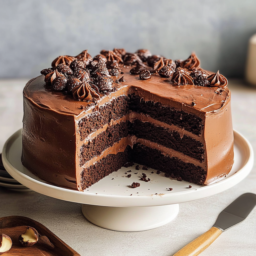 Recipe preparation for Hazelnut Mocha Torte