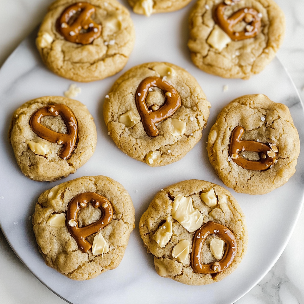 Recipe preparation for Salted Caramel Pretzel Cookies