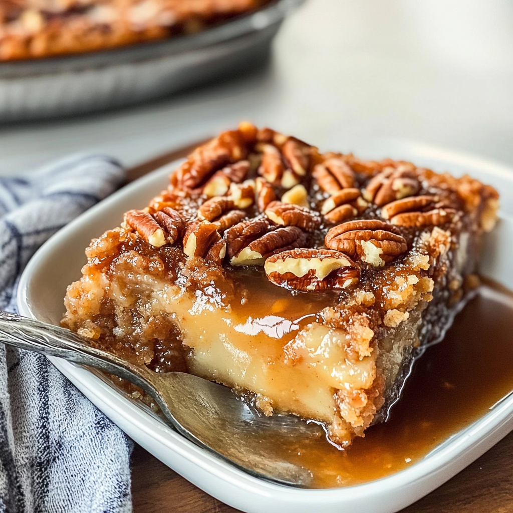 Recipe preparation for Pecan Pie Dump Cake