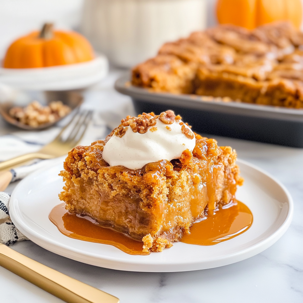 Recipe preparation for Pumpkin Dump Cake