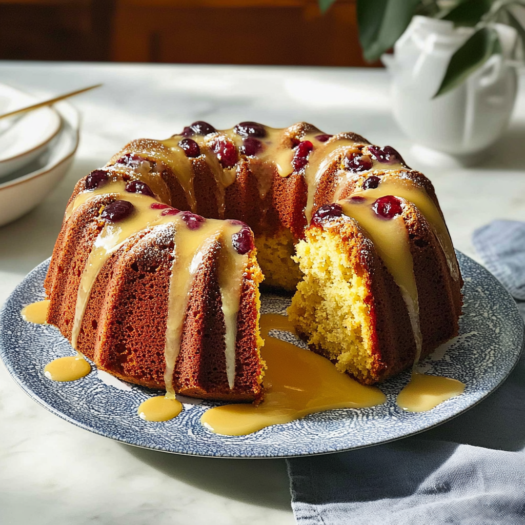 Recipe preparation for Cranberry Orange Bundt Cake