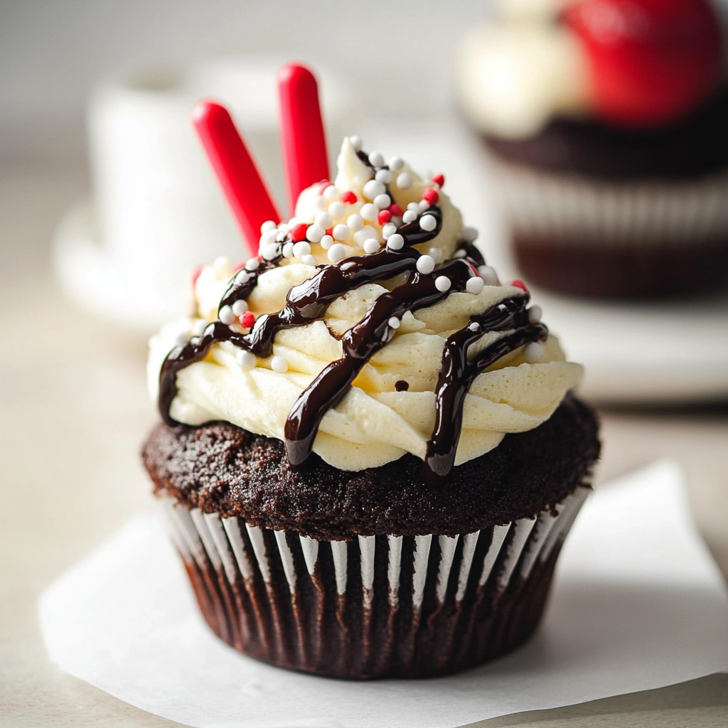 Recipe preparation for Hot Chocolate Cupcakes