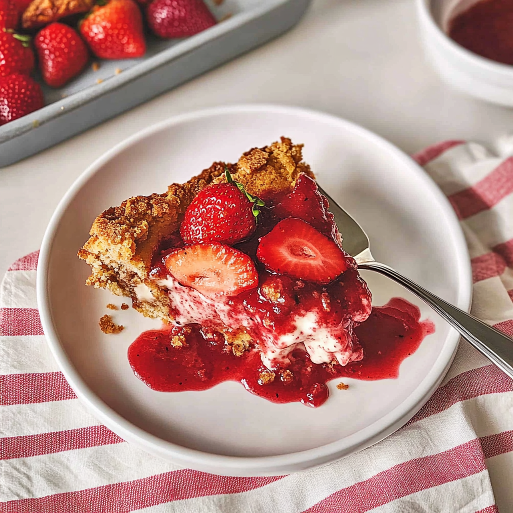 Recipe preparation for Strawberry Dump Cake