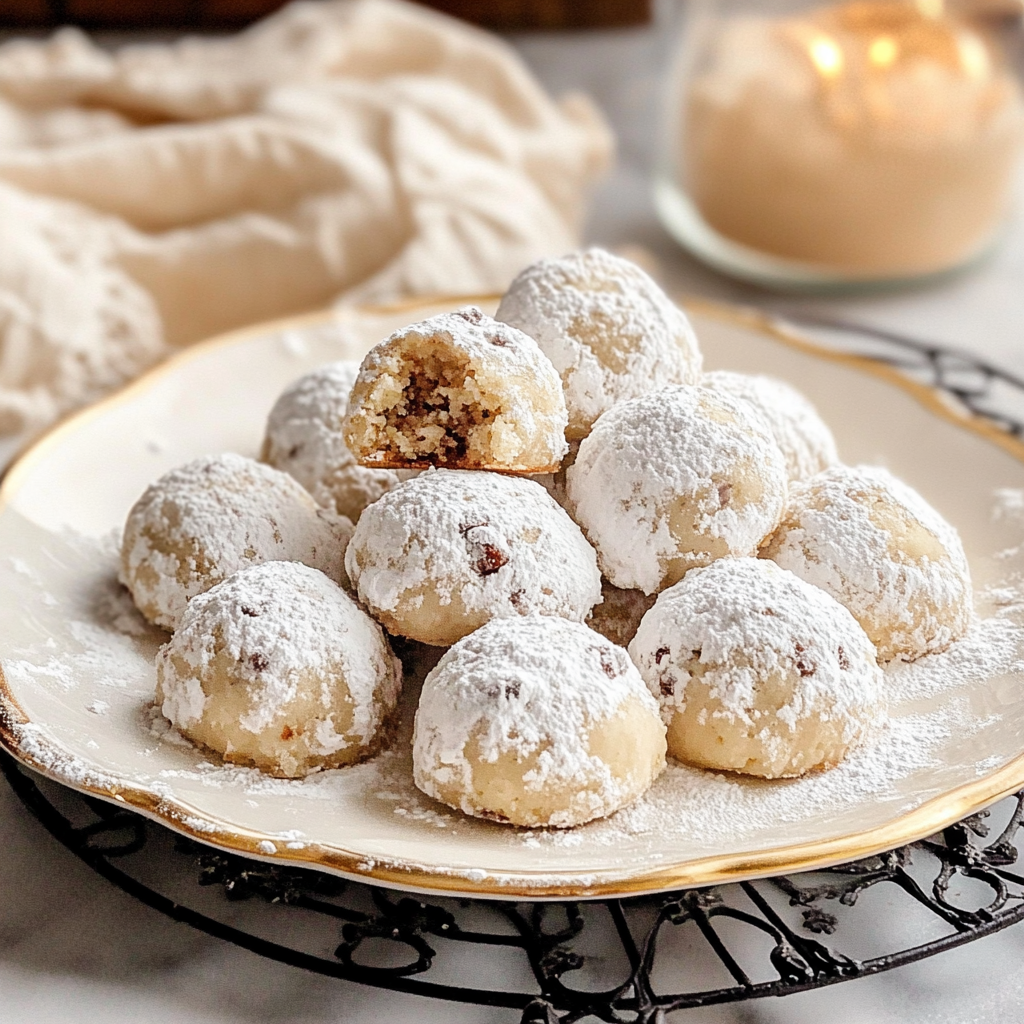 Recipe preparation for Almond Snowball Cookies