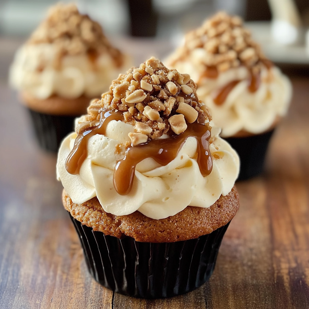 Recipe preparation for Toffee Crunch Cupcakes