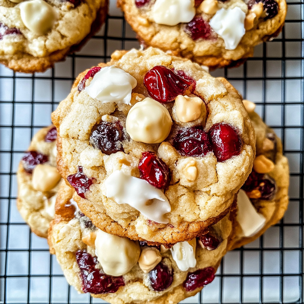 Recipe preparation for Cranberry White Chocolate Cookies