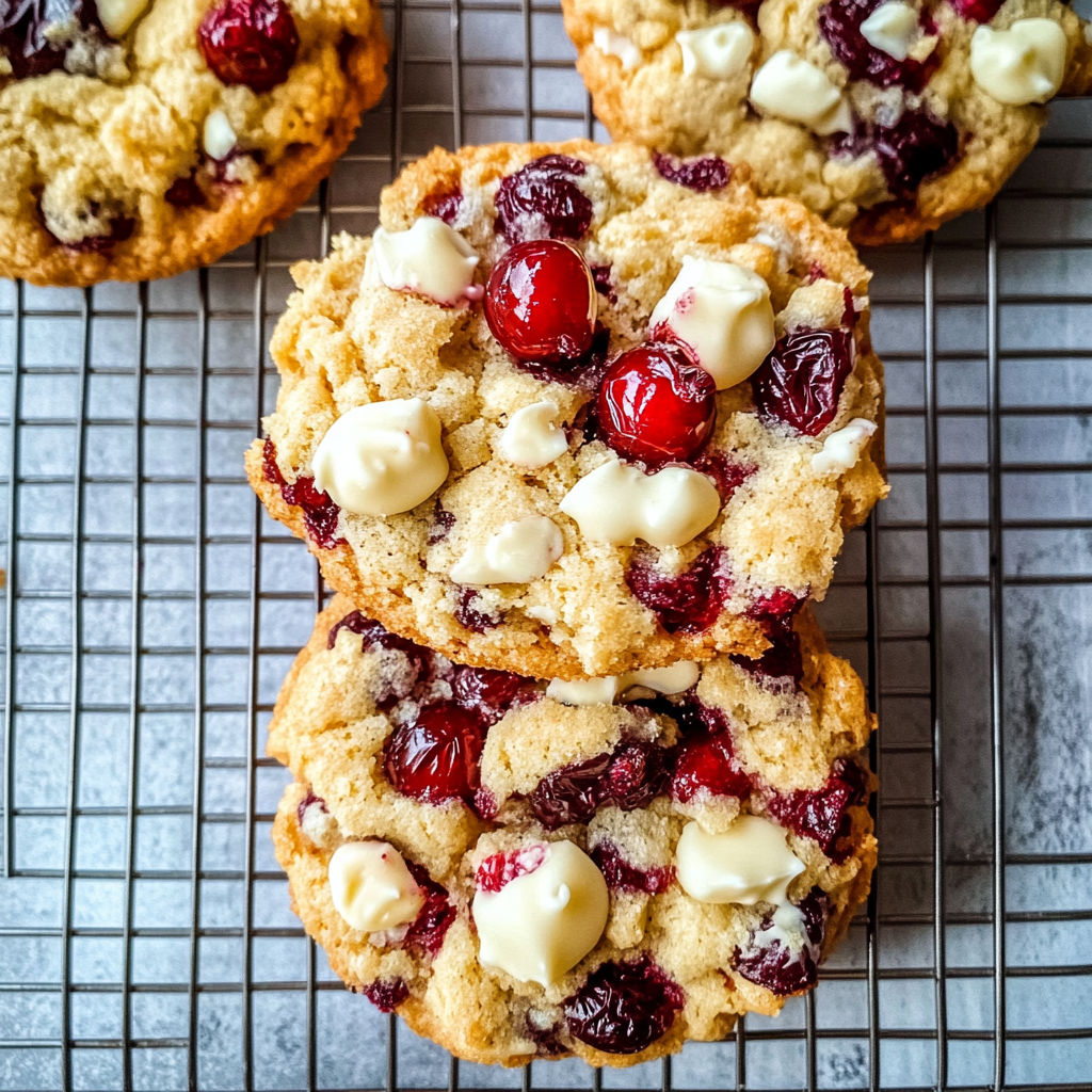 Recipe preparation for Cranberry White Chocolate Cookies