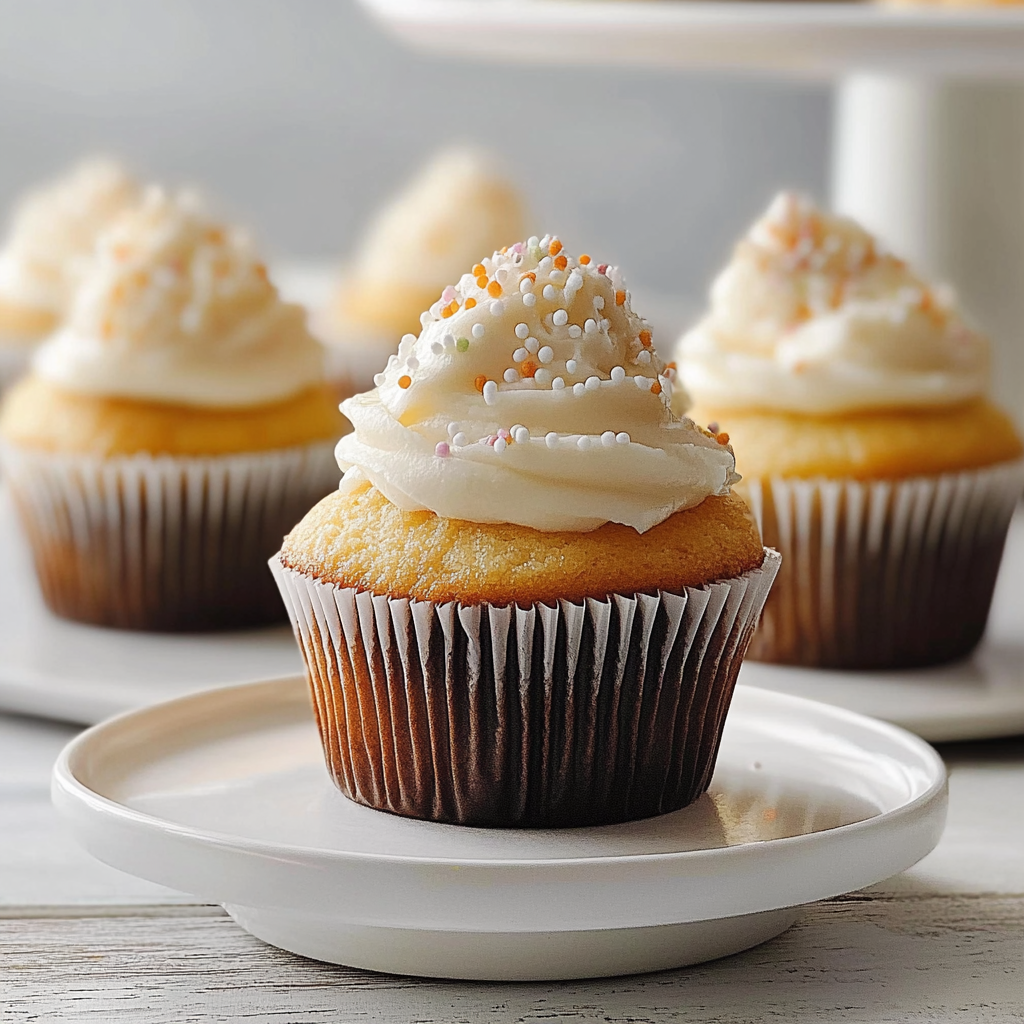 Recipe preparation for Vanilla Bean Holiday Cupcakes