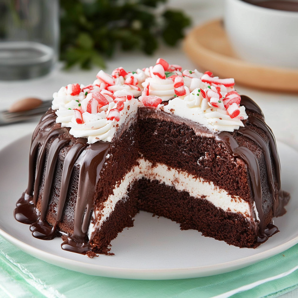 Recipe preparation for Chocolate Peppermint Cake