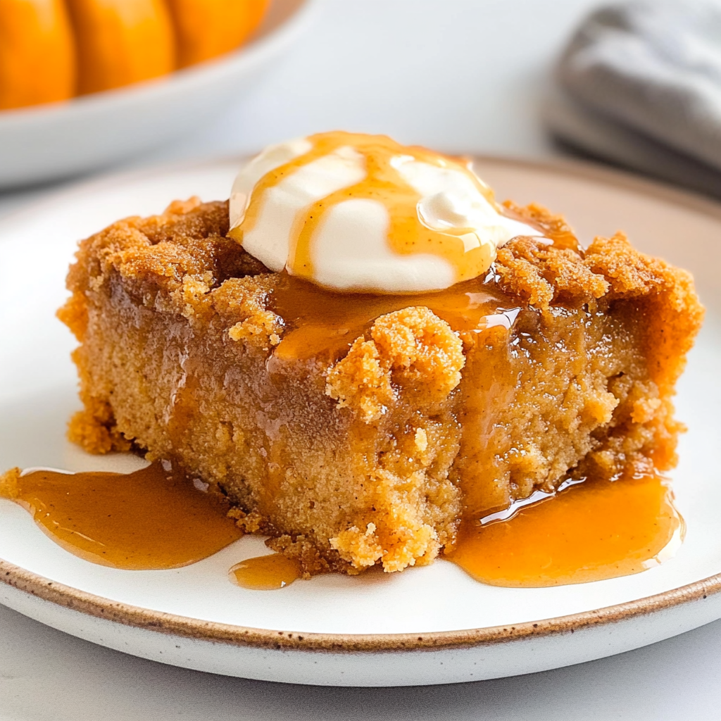 Recipe preparation for Easy Pumpkin Dump Cake Recipe