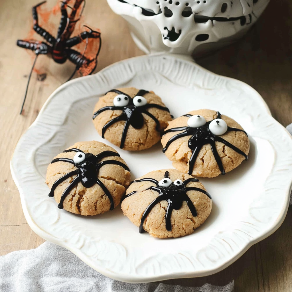 Recipe preparation for Spooky Spider Cookies for Halloween