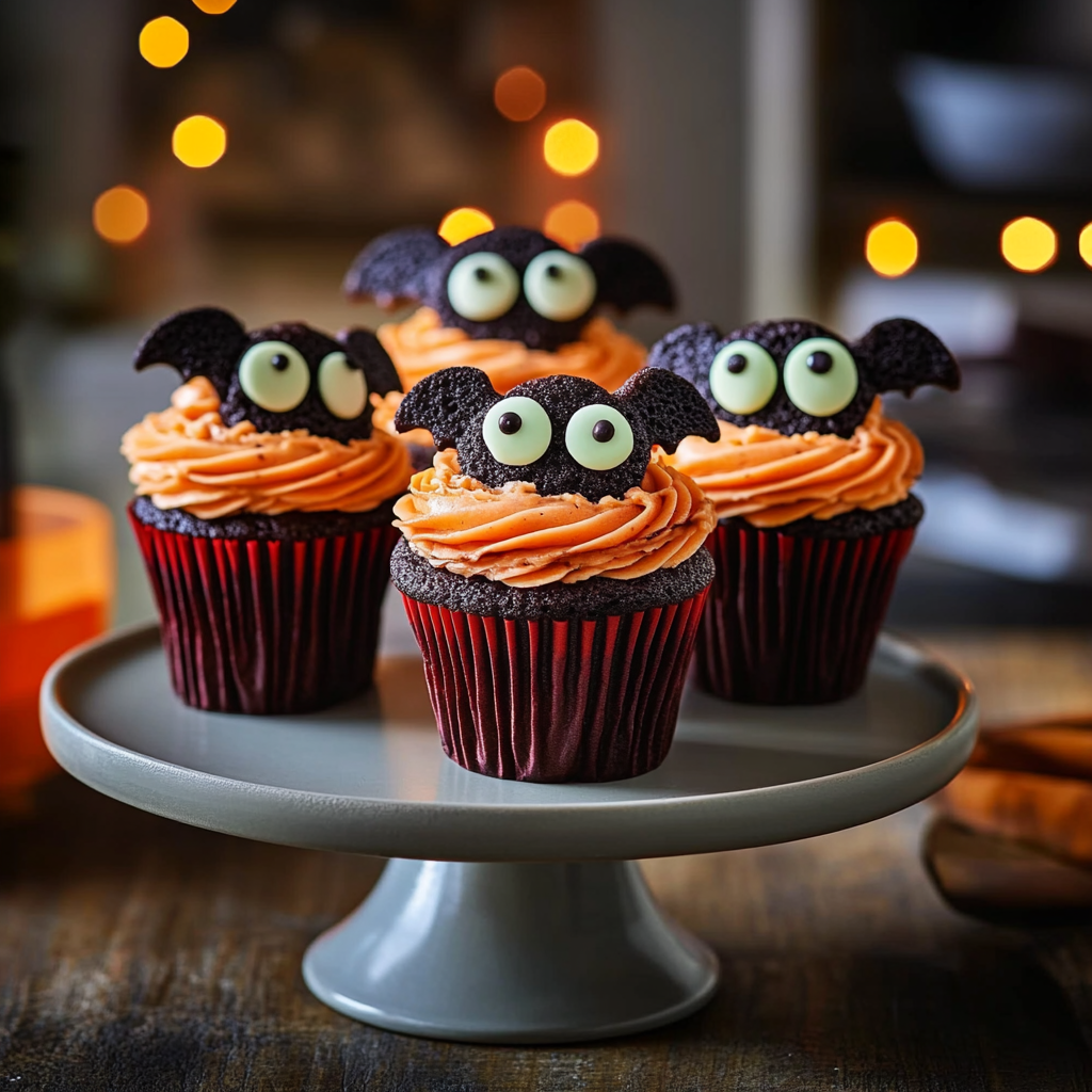 Recipe preparation for Oreo Bat Cupcakes for Halloween Parties