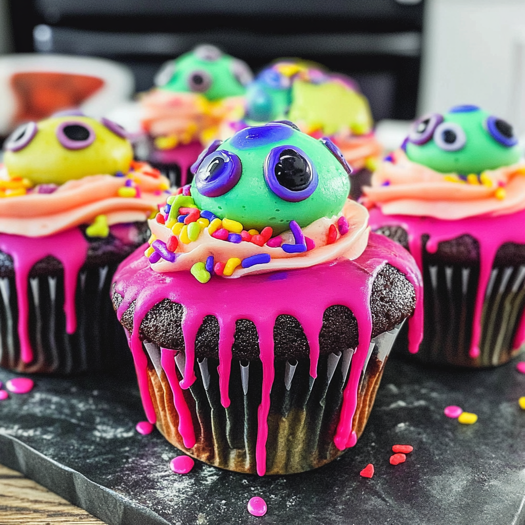 Recipe preparation for 🕷 Monster Eyeball Cupcakes