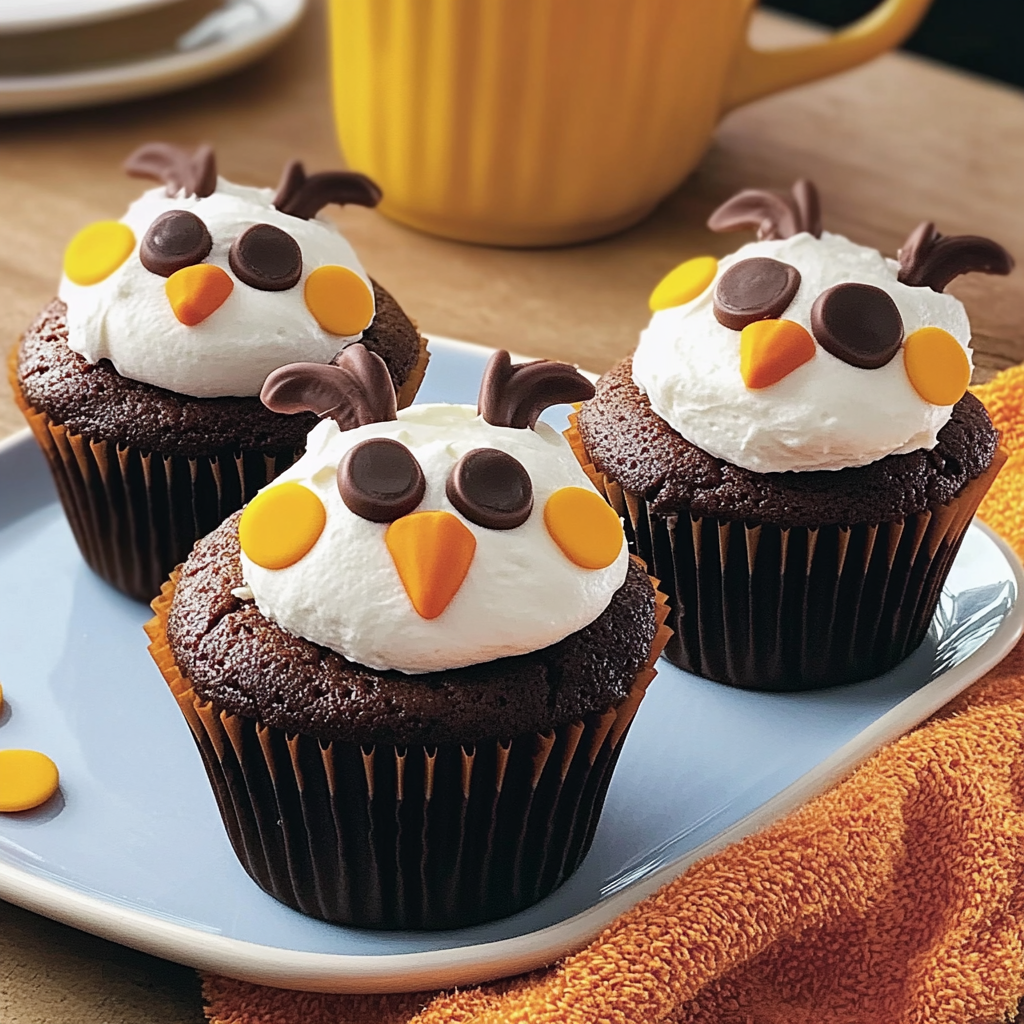 Recipe preparation for Owl Halloween Cupcakes