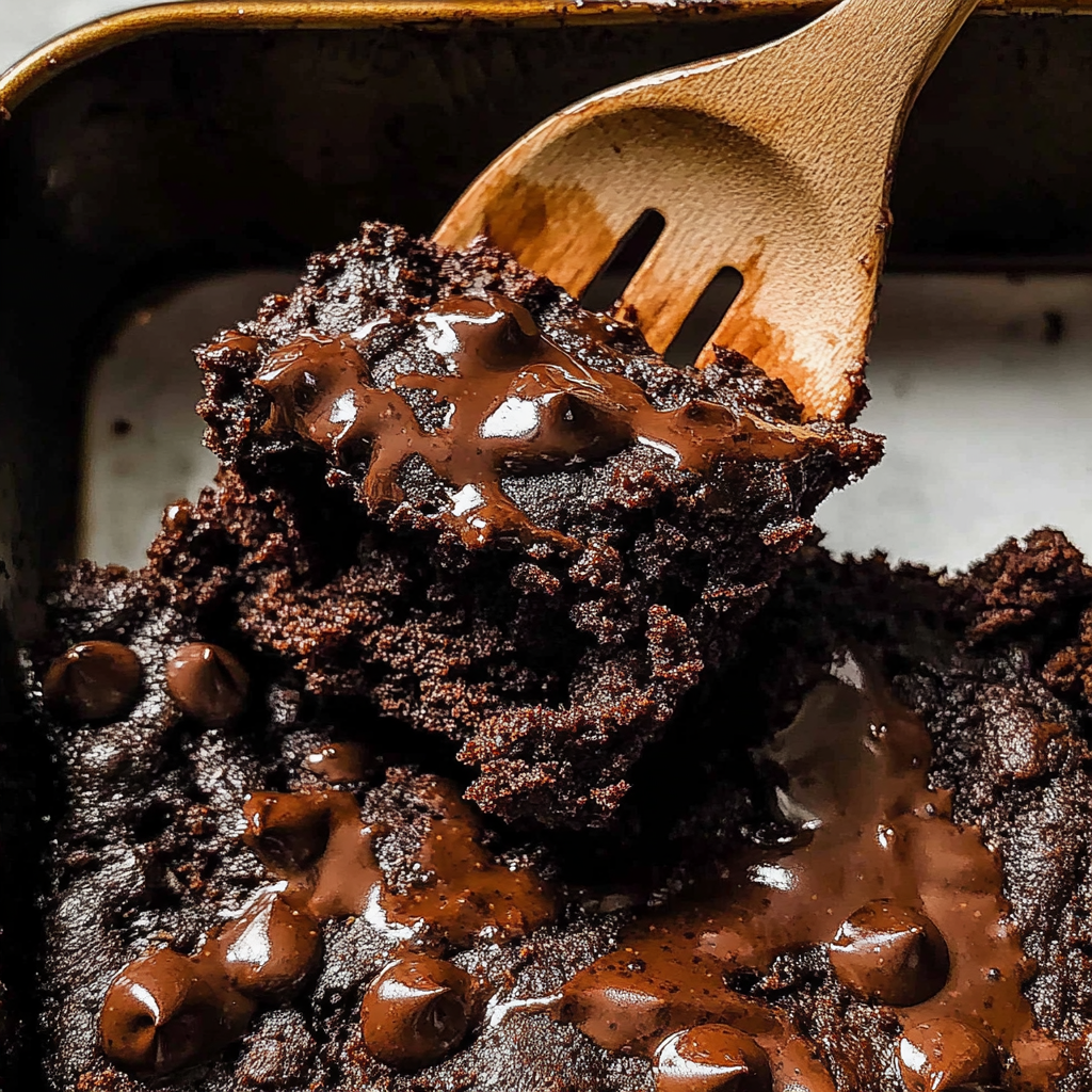 Recipe preparation for Triple Chocolate Dump Cake