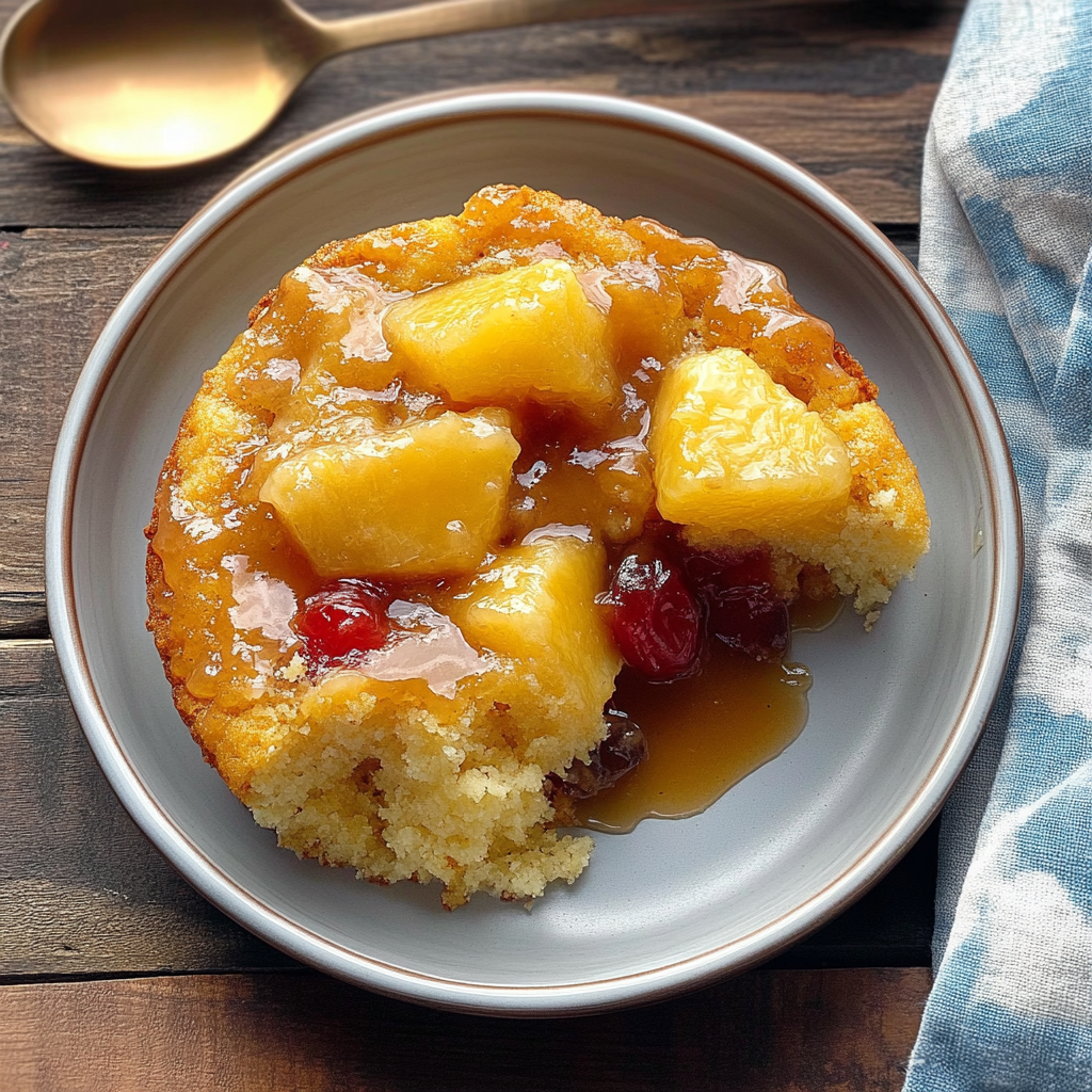 Recipe preparation for Pineapple Upside Down Dump Cake