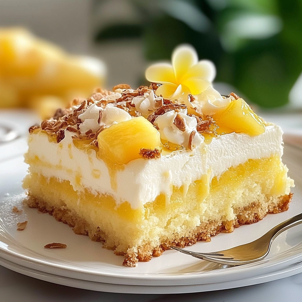 Recipe preparation for Butter Yellow Pineapple Sheet Cake