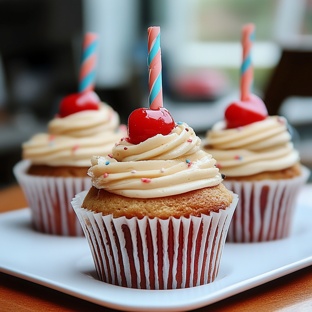 Recipe preparation for Rebel Float Soda Pop Cupcakes