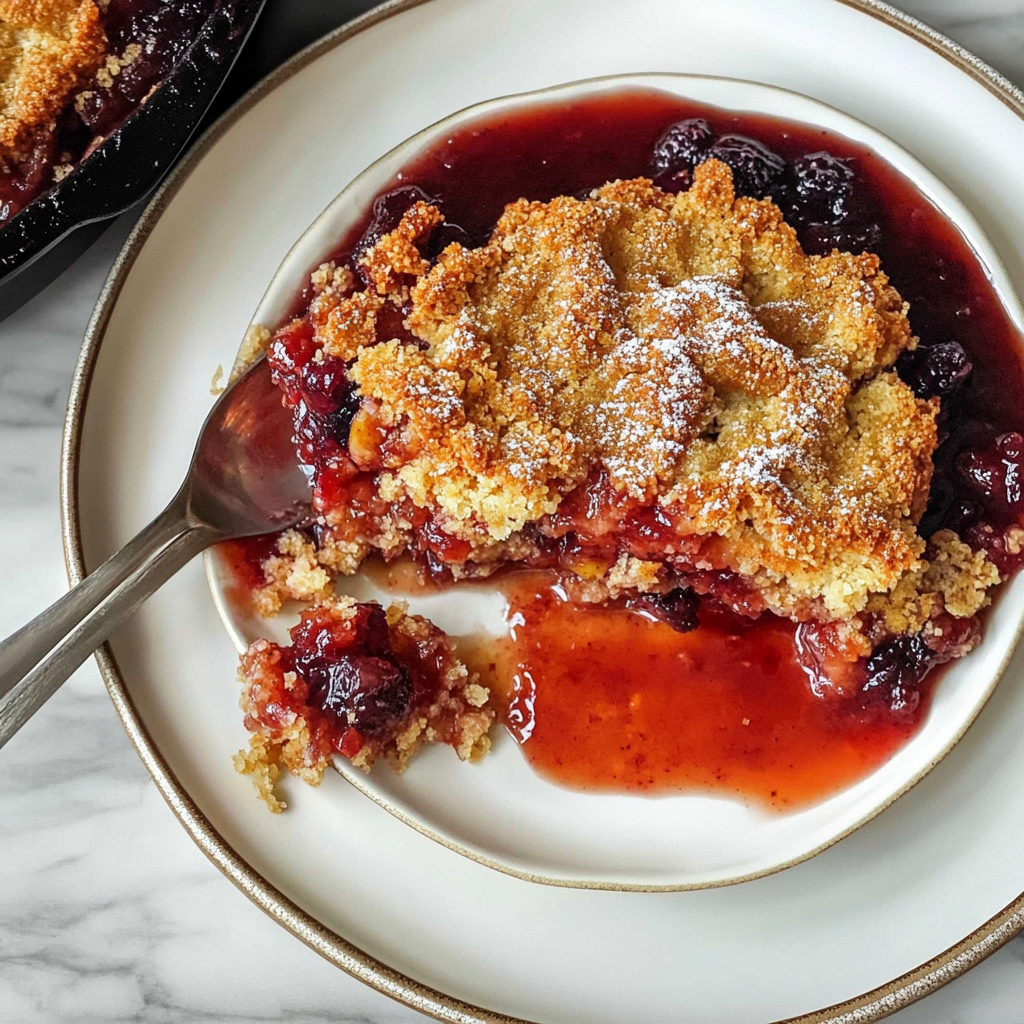 Recipe preparation for Spiced Plum Dump Cake
