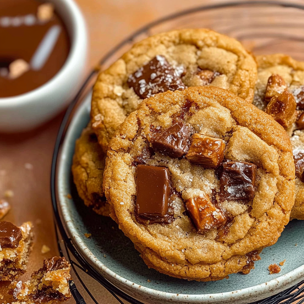 Recipe preparation for Brown Butter Toffee Pecan Cookies