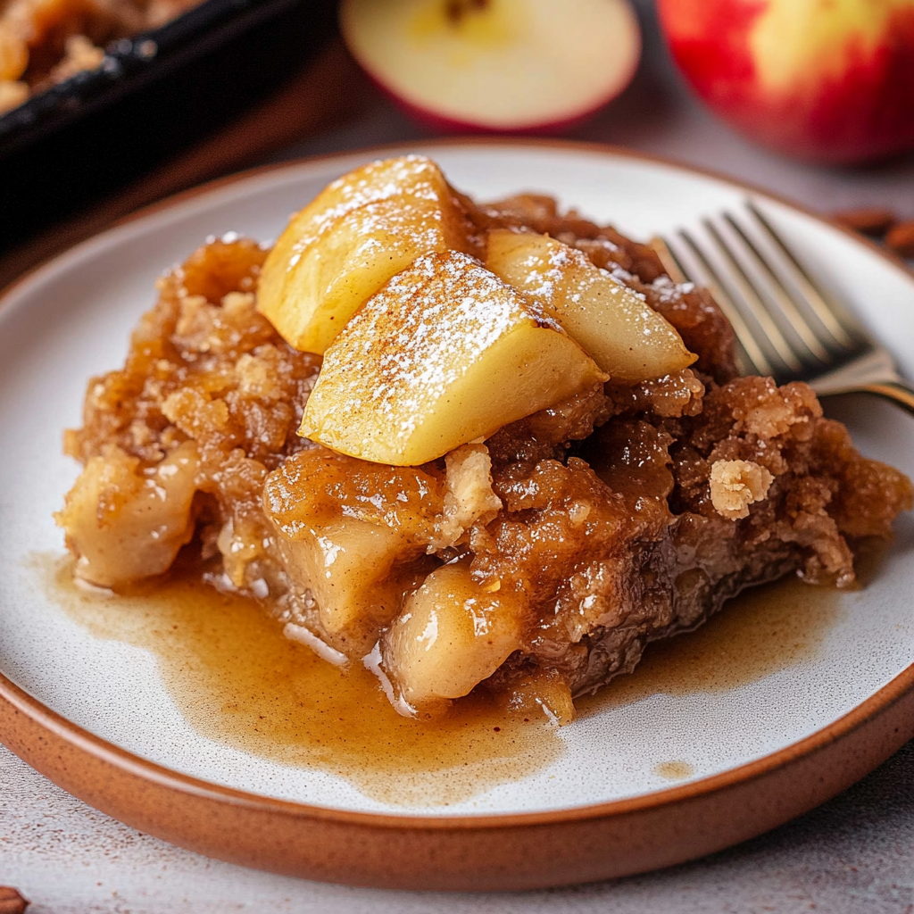 Recipe preparation for Maple Apple Butter Dump Cake