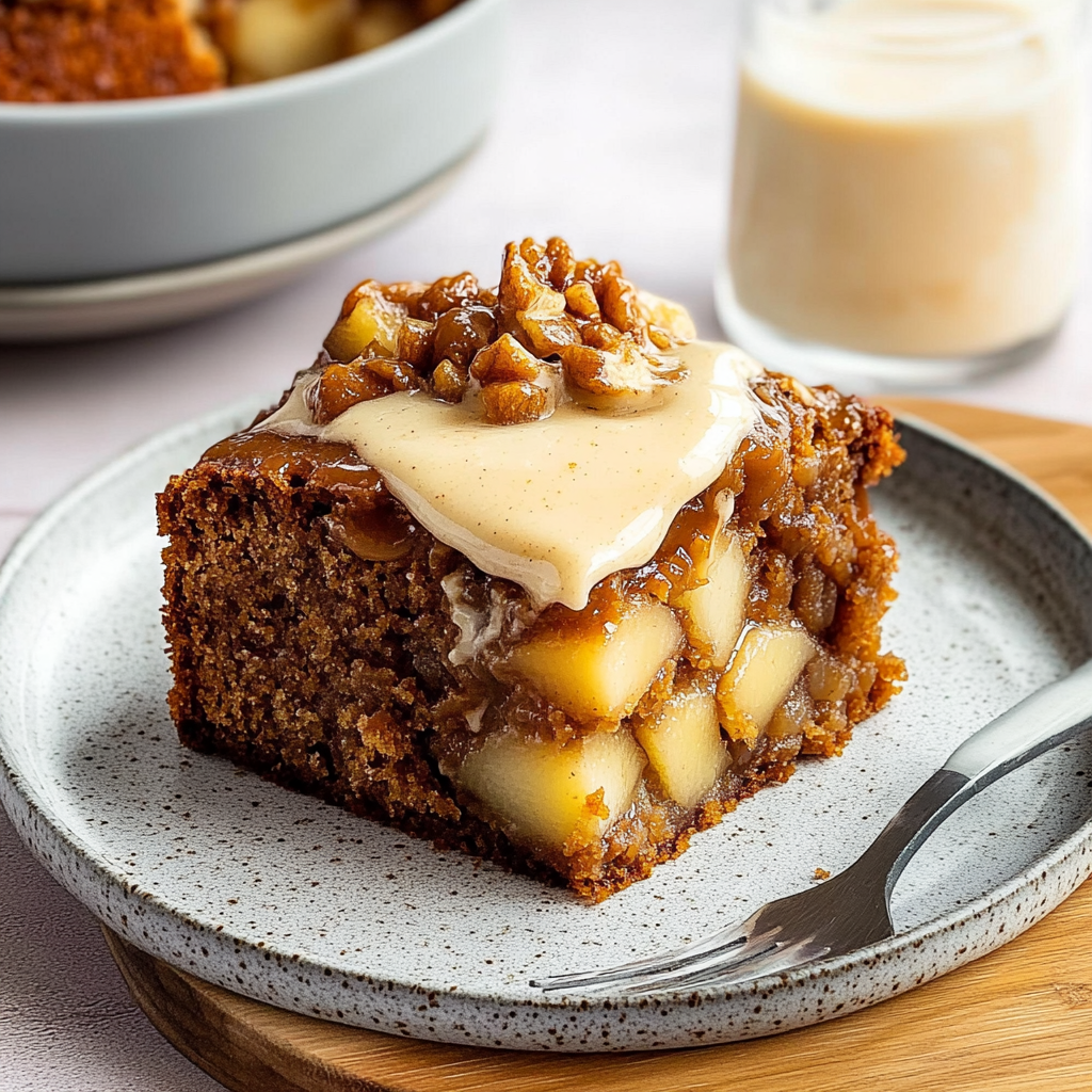 Recipe preparation for Pear Gingerbread Dump Cake