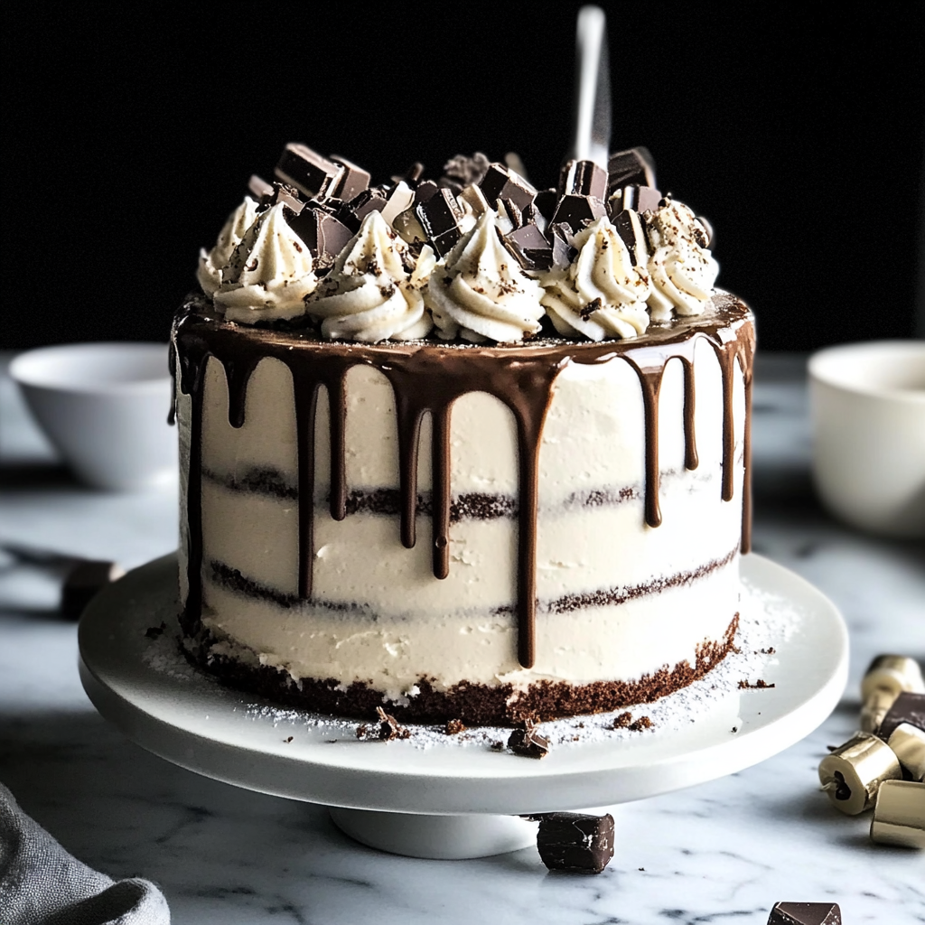 Recipe preparation for Hot Cocoa Layer Cake with Marshmallow Frosting