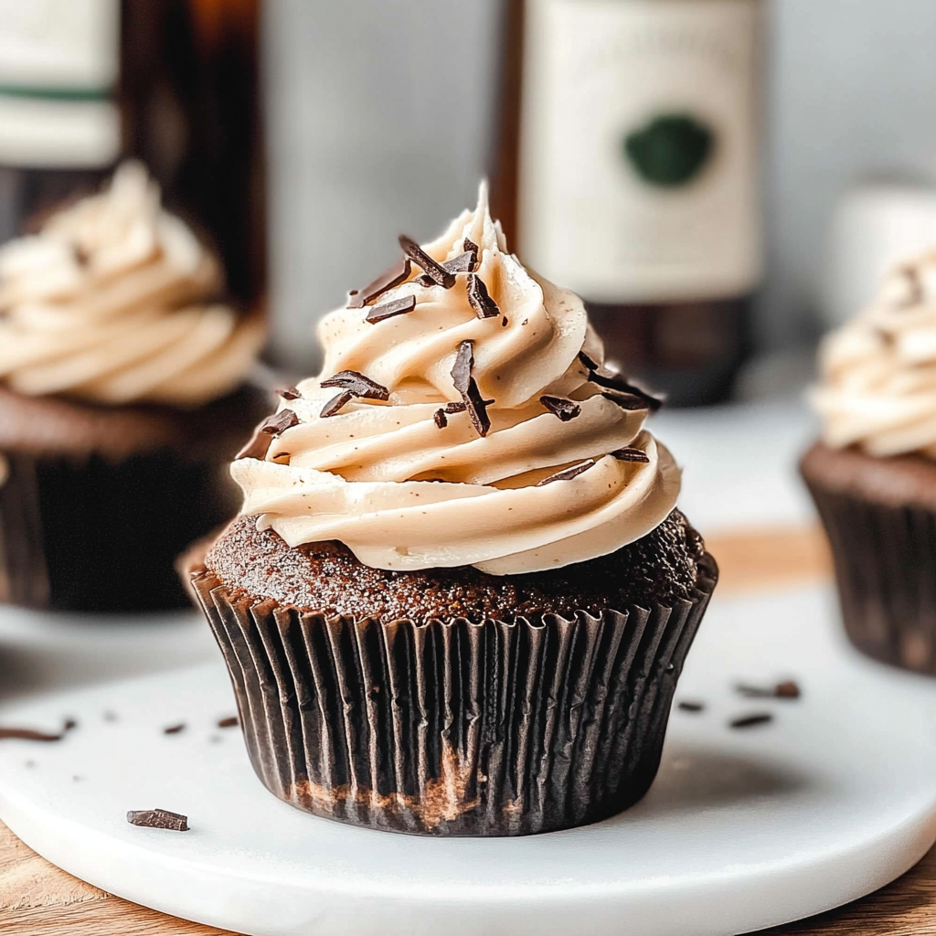 Recipe preparation for Espresso Irish Cream Cupcakes