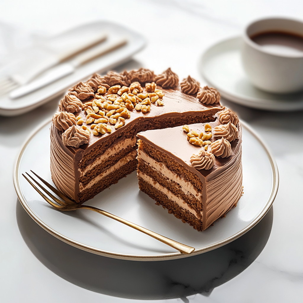 Recipe preparation for Mocha Walnut Dump Cake