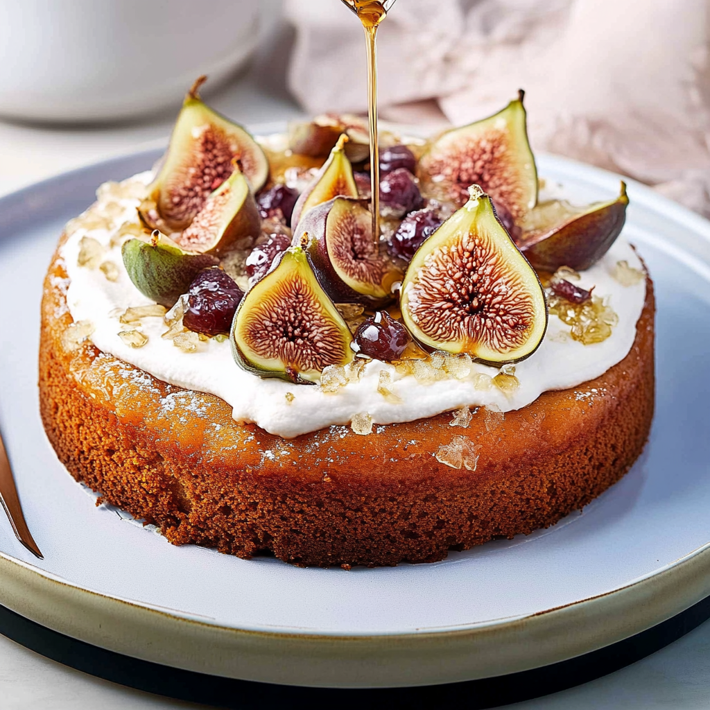 Recipe preparation for Honey Fig Olive Oil Cake