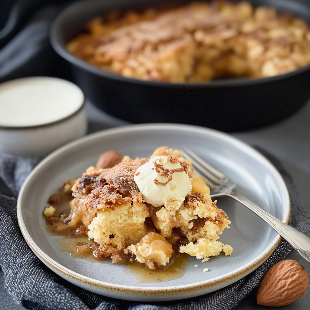 Recipe preparation for Cinnamon Maple Dump Cake