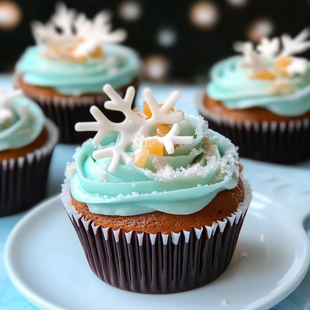 Recipe preparation for Almond Snowflake Cupcakes