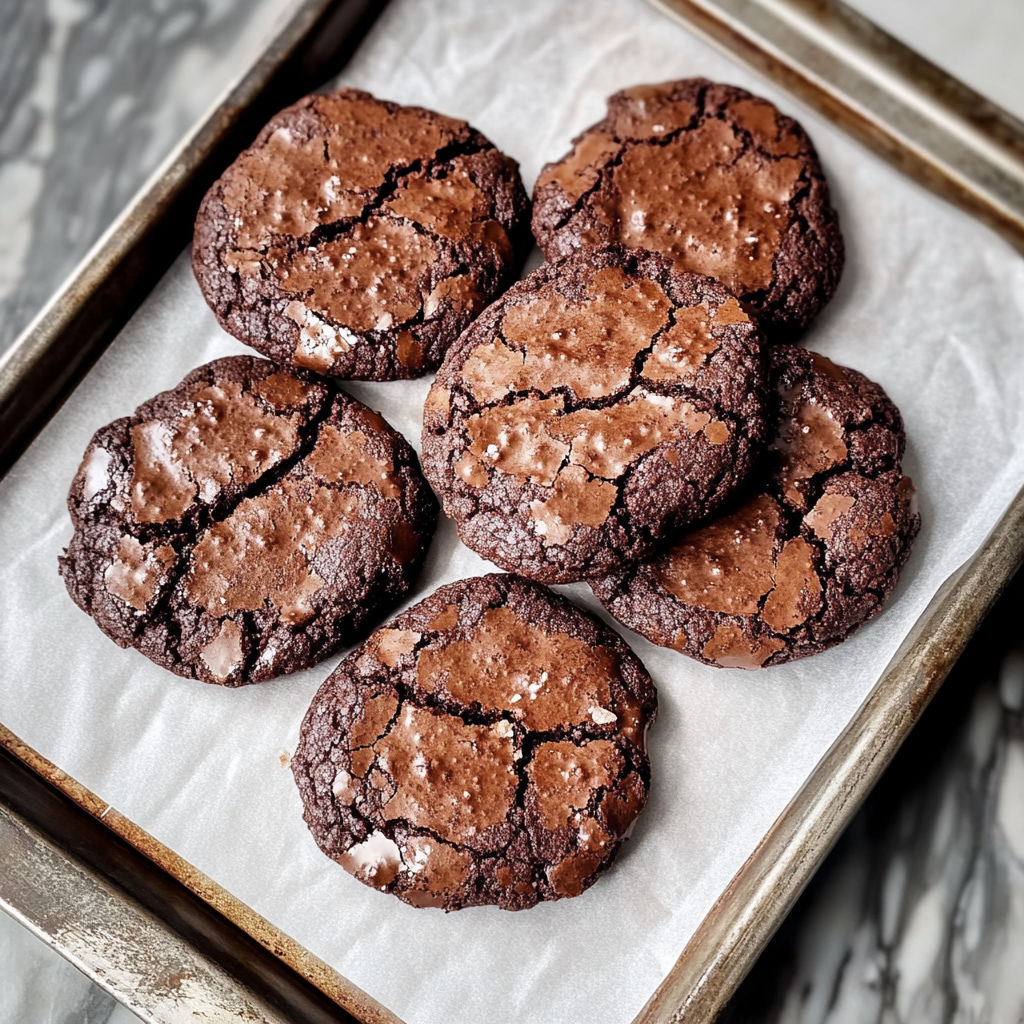 Recipe preparation for Brownie Crinkle Cookies