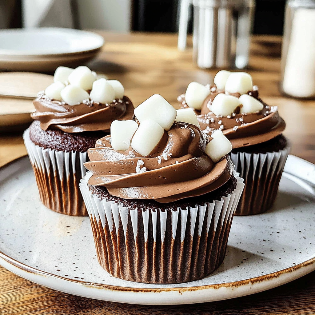 Recipe preparation for Spiced Hot Chocolate Cupcakes