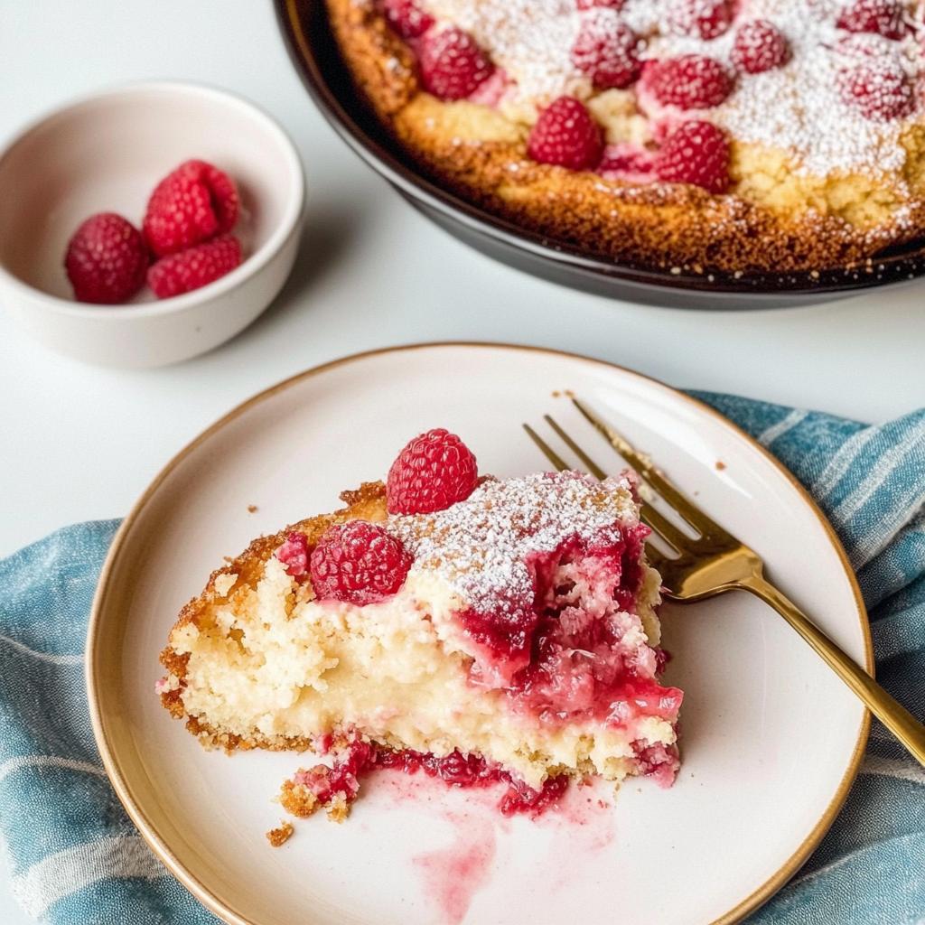 Recipe preparation for White Chocolate Raspberry Dump Cake