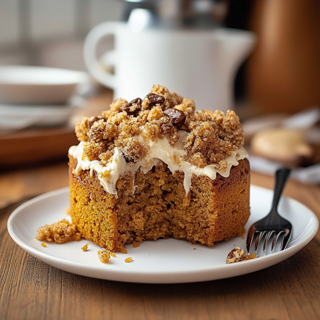 Recipe preparation for Moist Pumpkin Crumb Cake