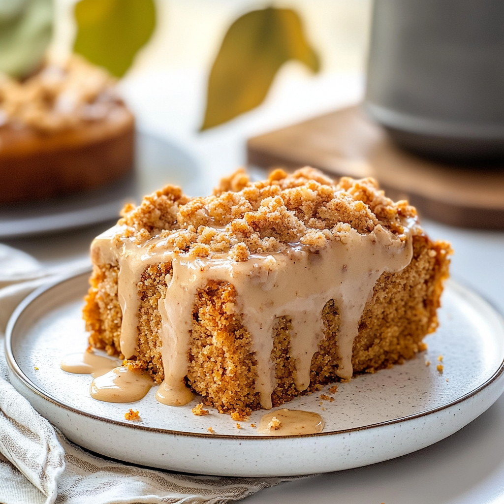 Recipe preparation for Ultimate Pumpkin Coffee Cake with Streusel Crumble