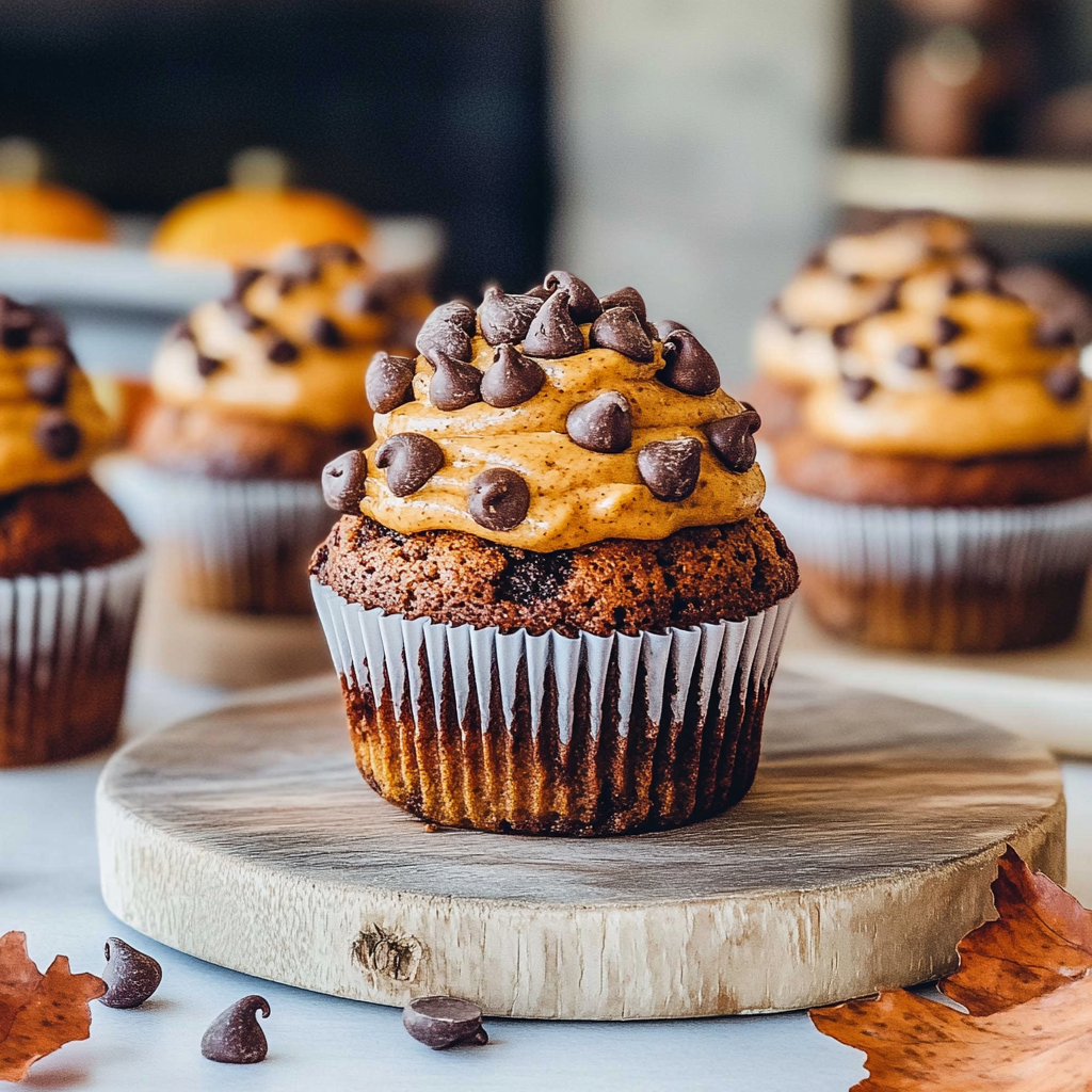 Recipe preparation for Pumpkin Chocolate Chip Cupcakes