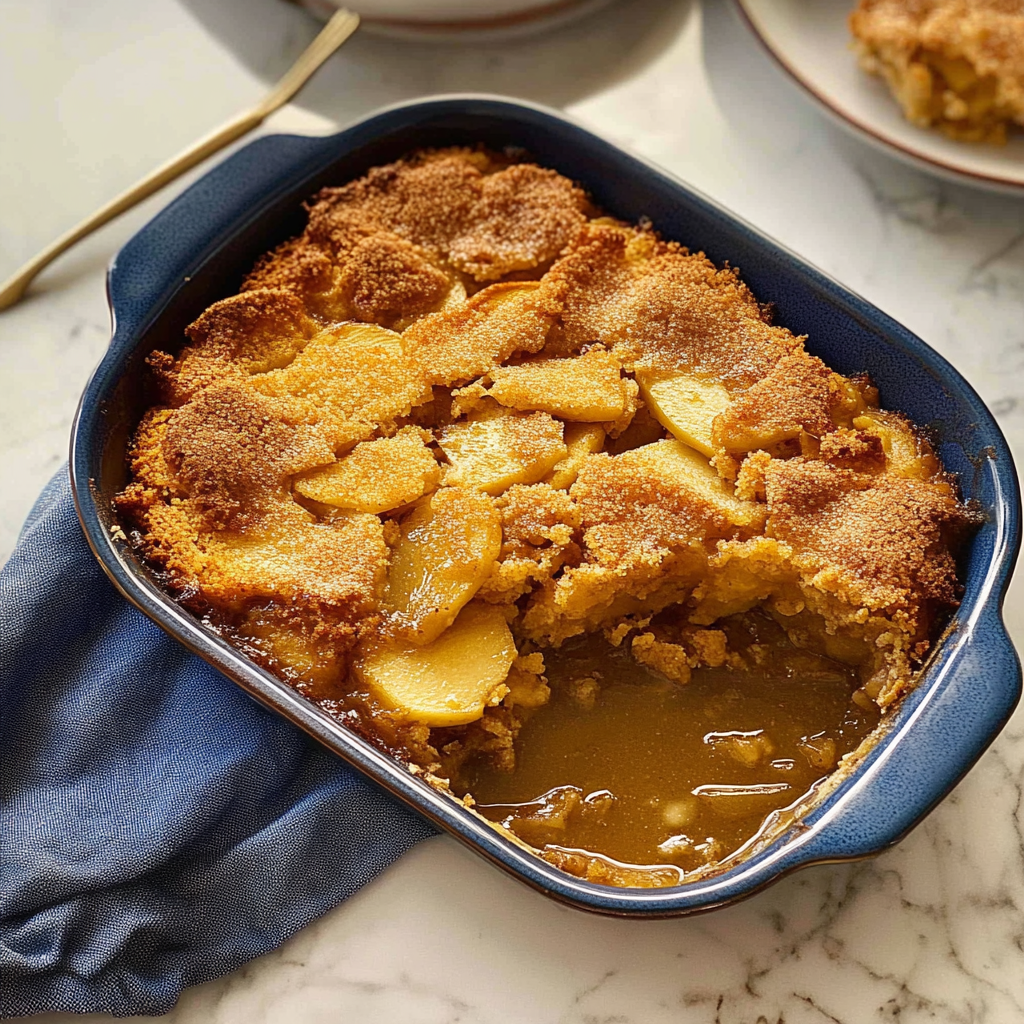 Recipe preparation for delicious Snickerdoodle Apple Dump Cake