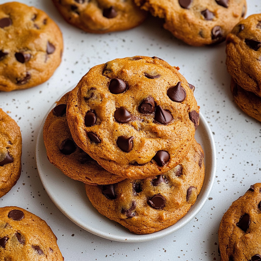 Recipe preparation for chewy pumpkin chocolate chip cookies