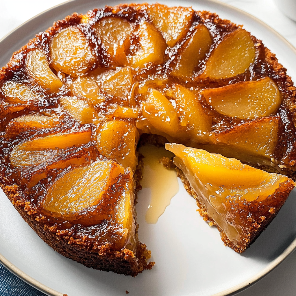 Recipe preparation for Caramel Apple Upside-Down Cake