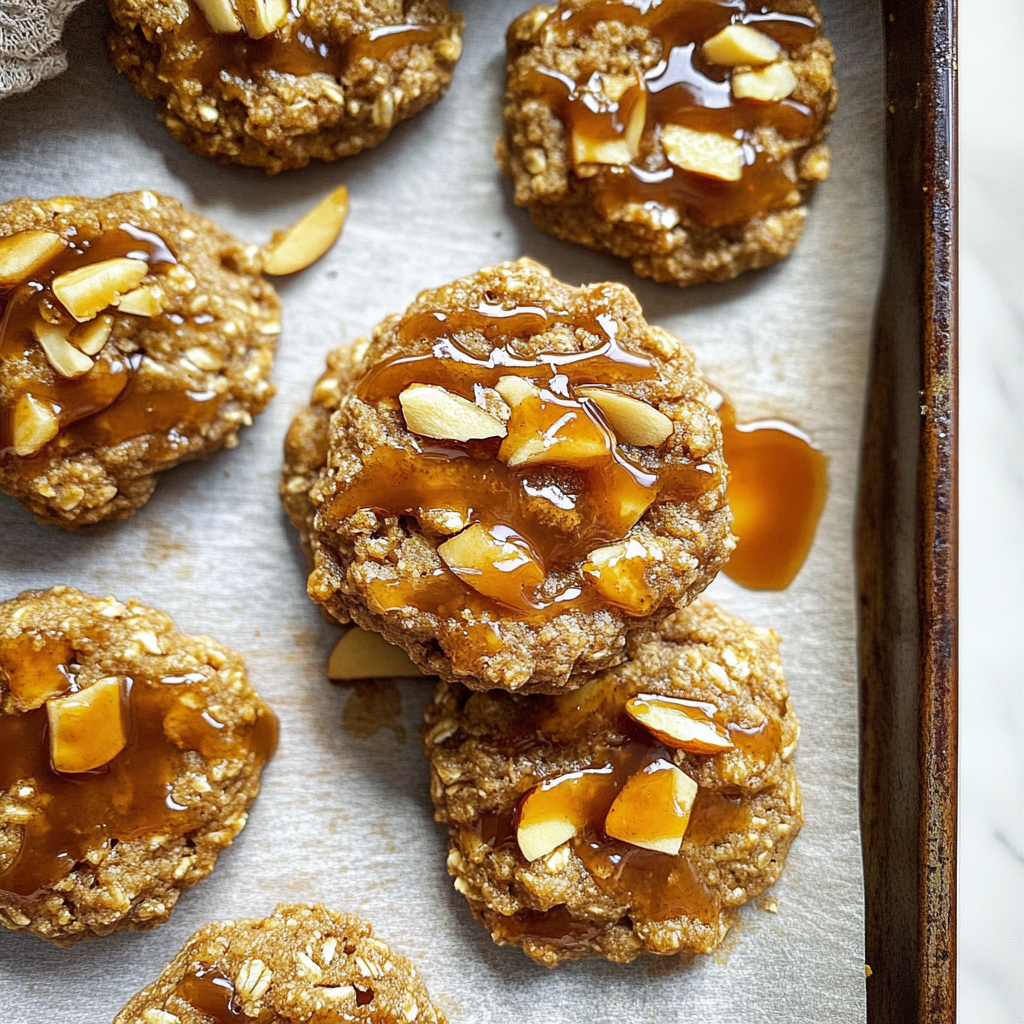Recipe preparation for Caramel Apple Oatmeal Cookies