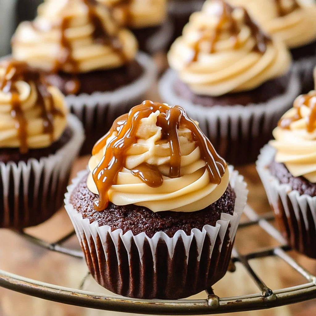 Recipe preparation for Caramel Mocha Cupcakes
