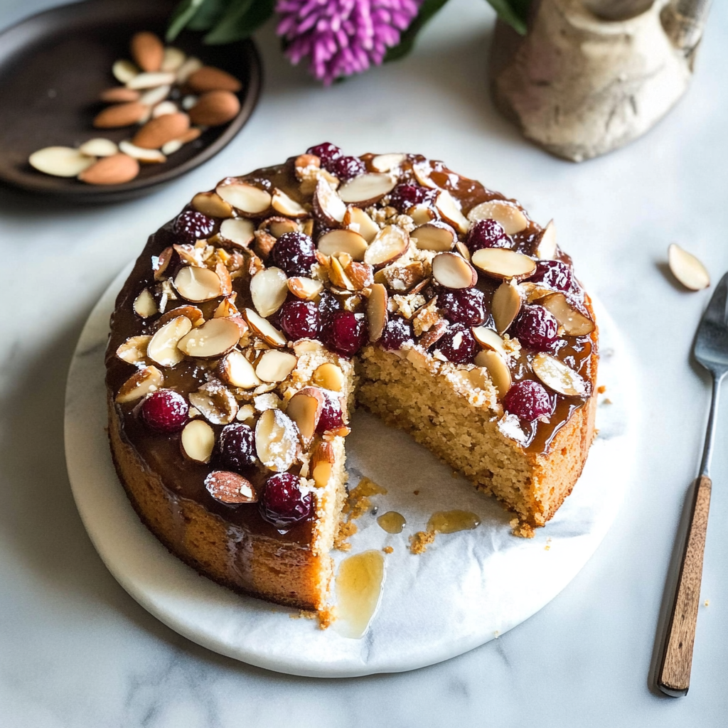 Recipe preparation for Almond Cranberry Cake