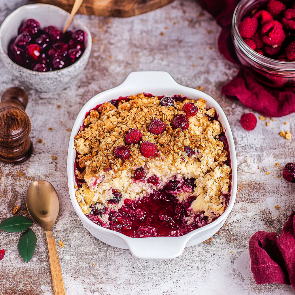 Recipe preparation for Cranberry Dump Cake