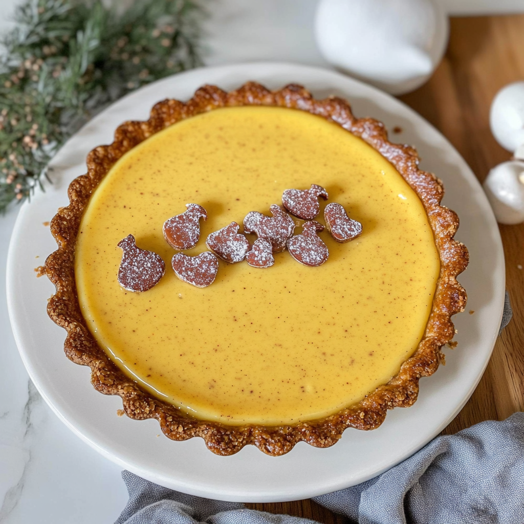 Recipe preparation for Eggnog Custard Tart