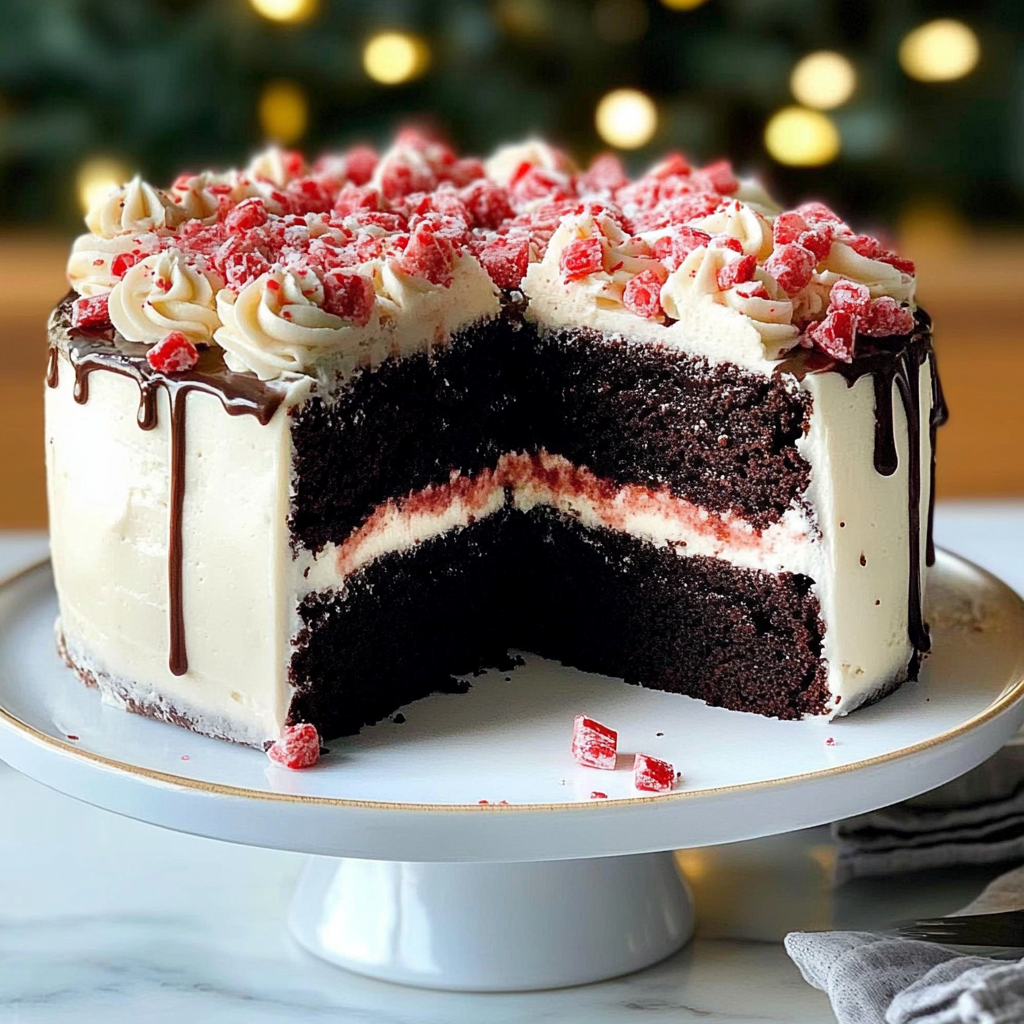 Recipe preparation for Chocolate Peppermint Cake